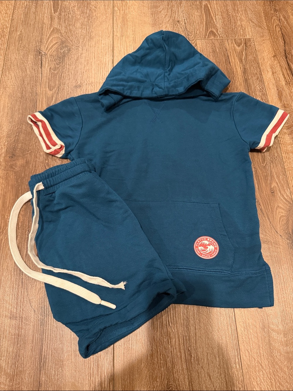 Fletch Teal Short Sleeve Hoodie and Shorts Set Size: 2/3T